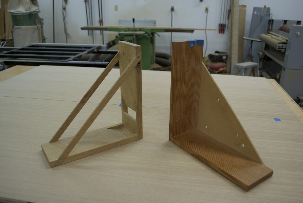 A right angle jig can serve as an extra hand to help steady cabinet pieces while pocket screwing